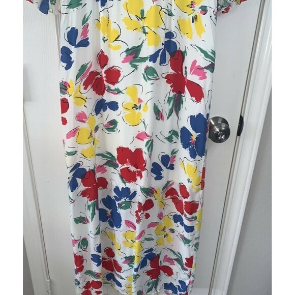 RIXO forTarget Multicolor Floral Mock Neck Cascade Ruffled Midi Casual Dress 4 - Picture 8 of 9